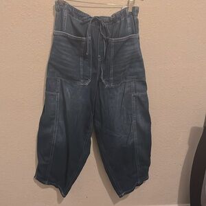 Free people silverton pull on barrel jeans